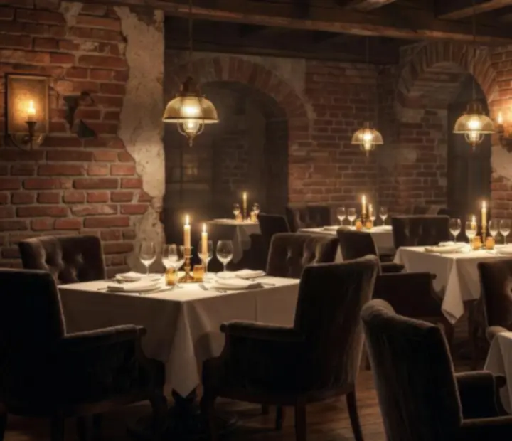 Gyertyafényes privát rendezvény az Estivaros365 budapesti speakeasy éttermének különtermében.