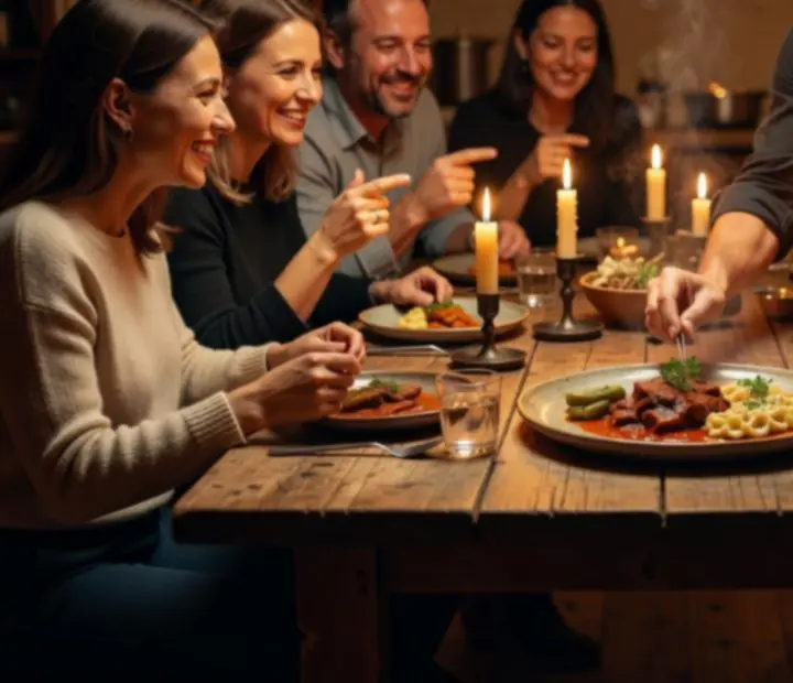 Közelkép egy gondosan tálalt fogásról a Chef's Table asztalán.